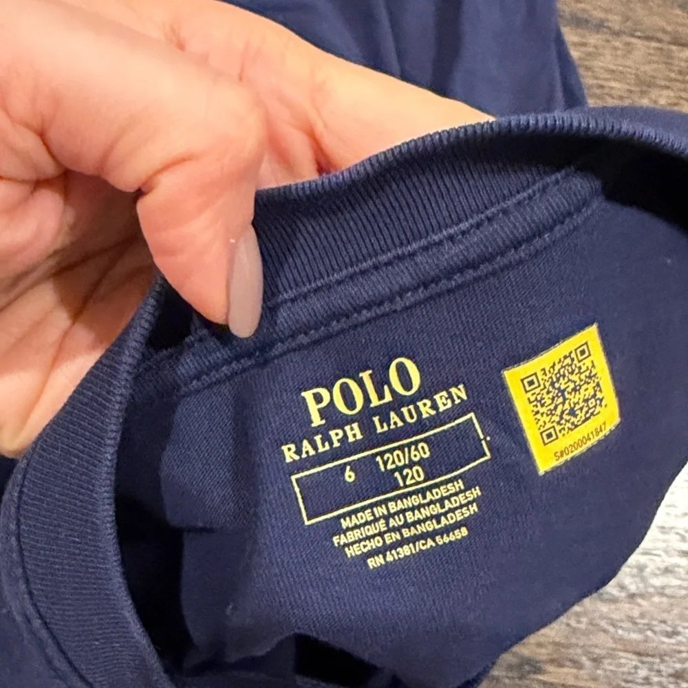 Polo by Ralph Lauren Cotton Jersey Henley Shirt Size 6